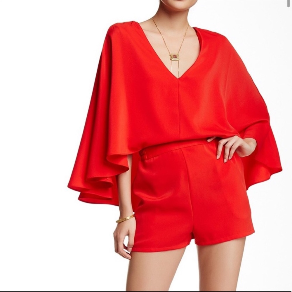 Romeo & Juliet Red Draped Cape Romper